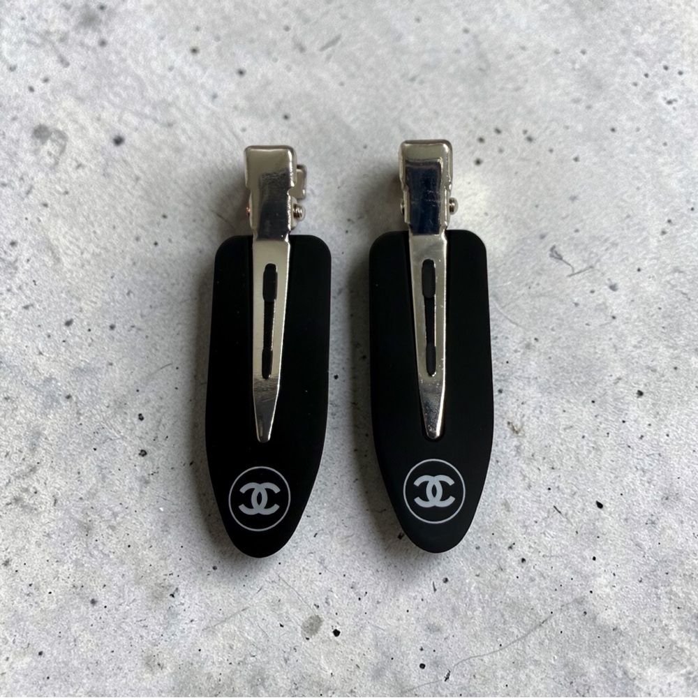 ❌NOT FOR SALE❌ -  GWP Beauty- Chanel Black Logo Hair Clips - Set of 2